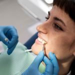 a women is getting dental treatment